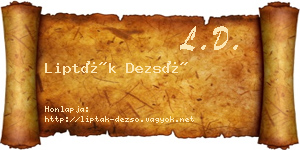 Lipták Dezső névjegykártya